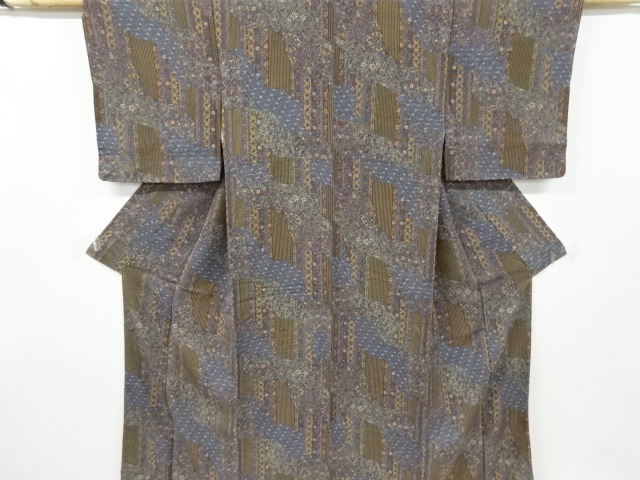 JAPANESE KIMONO / VINTAGE KOMON KIMONO / MICHINAGADORI & FLORAL SARASA